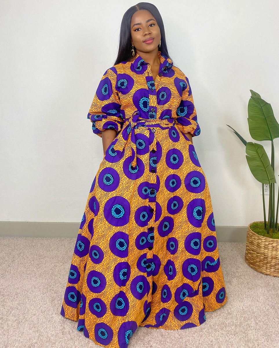 Ankara wrap maxi dress, wrap dress, print dress, gathered dress ...