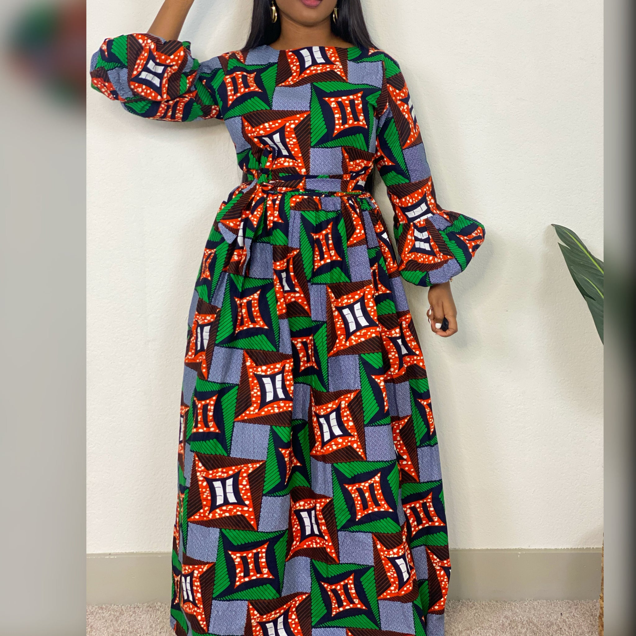 African clothing for woman ankara print long dress with bold print ...